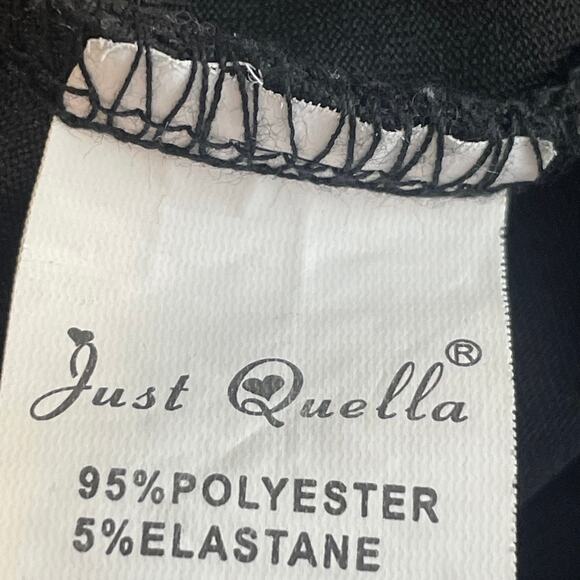 Womens Just Quella Black Bodycon Ruched Sides Back LS Sexy High Neck Dress Large - Picture 11 of 13